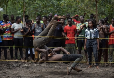 Mud wrestlers