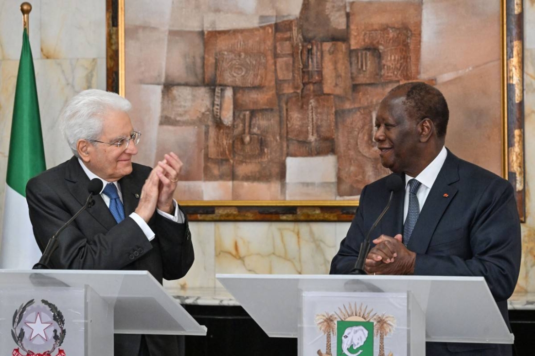 Alassane Ouattara with Sergio Mattarella