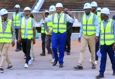Motsepe visited construction sites for a new stadium in Nairobi