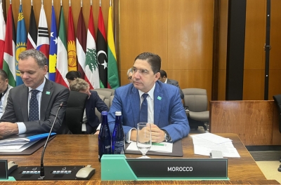 Nasser Bourita taking part in the 11th ministerial meeting of the Global Coalition Against Daesh