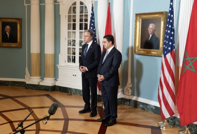 Nasser Bourita and Antony Blinken after their meeting