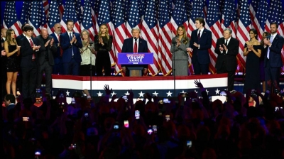 Donald Trump triumphant