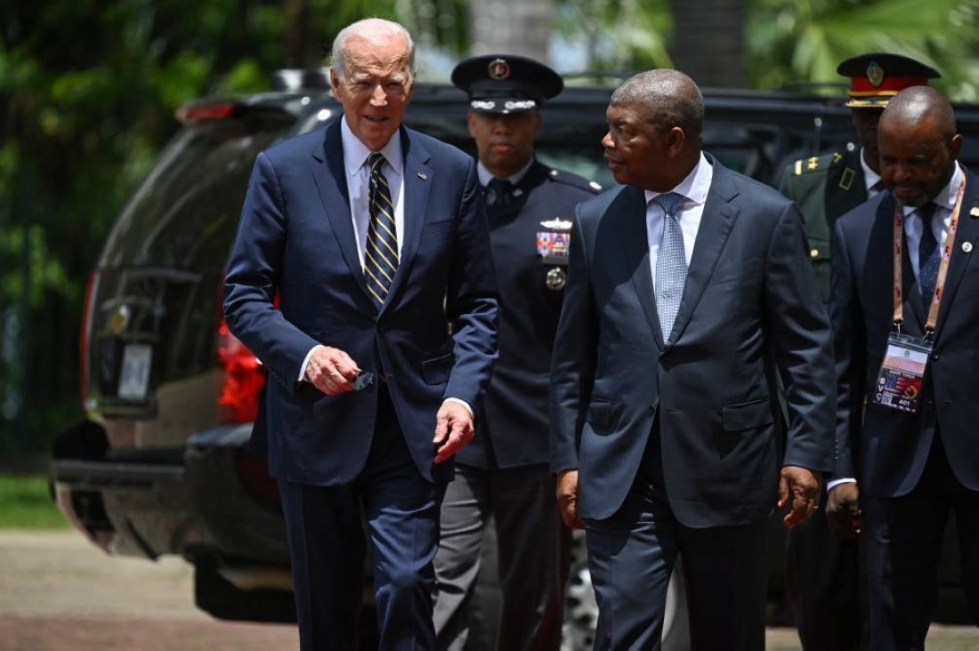 Joe Biden welcomed by Angola President Joao Lourenco