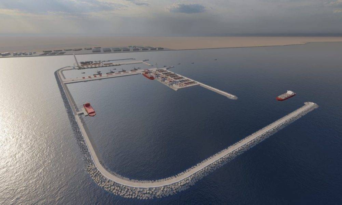 A view of the future port of Dakhla