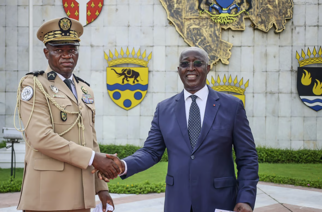 President Brice Clotaire Oligui Nguema with the Prime Minister Raymond Ndong Sima