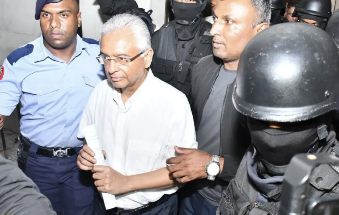 Former PM Pravind Jugnauth at the time of his arrest