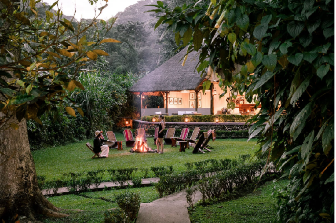 The Gorilla Forest Lodge is located high in the Bwindi Forest.