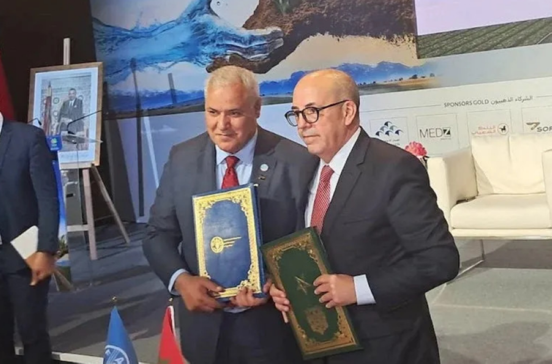 The Minister of Agriculture, Ahmed El Bouari, and the FAO Regional Director for the Middle East and North Africa, Abdulhakim El Waer.