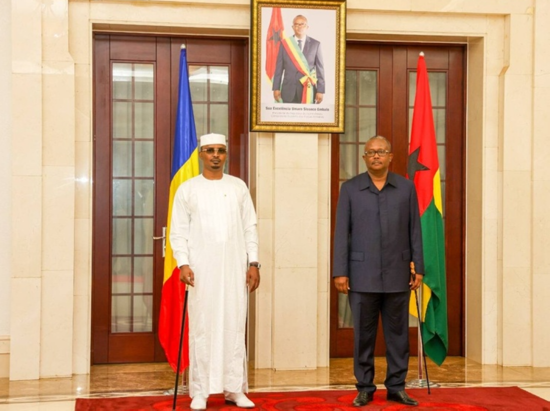The President of Guinea-Bissau, Umaro Sissoco Embaló, and his Chadian counterpart, Mahamat Idriss Déby.







