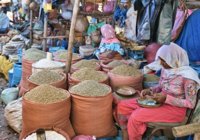Popular market in Ethiopia