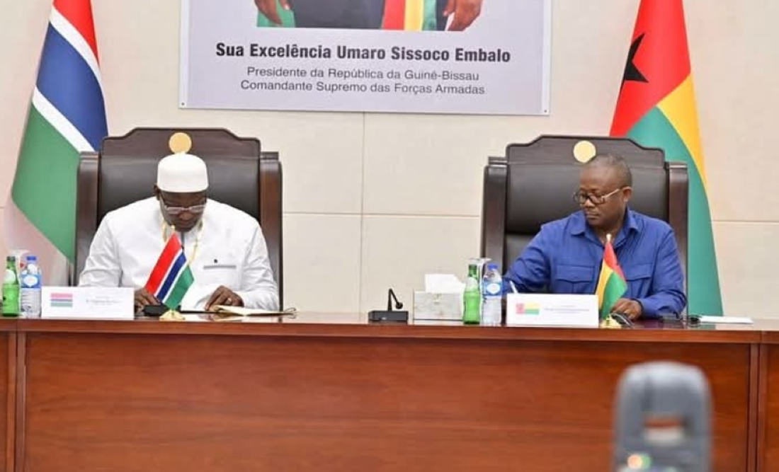 Heads of State Umaro Sissoco Embaló of Guinea-Bissau and Adama Barrow of The Gambia,