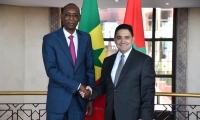 The Moroccan Minister of Foreign Affairs, African Cooperation, and Moroccan Expatriates, Nasser Bourita, and his Senegalese counterpart, Cheikh Niang.