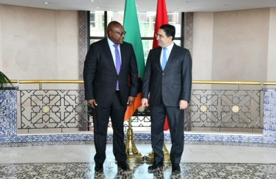 Zambia’s Minister of Foreign Affairs and International Cooperation, Mulambo Haimbe, and Morocco’s Minister of Foreign Affairs, Nasser Bourita