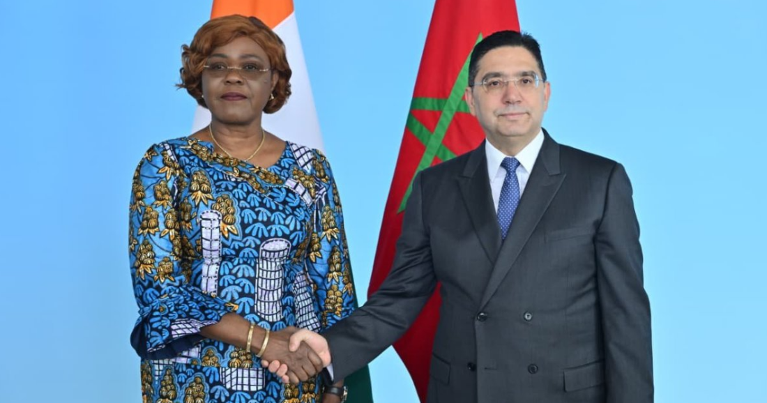 Moroccan Minister of Foreign Affairs Nasser Bourita and his Ivorian counterpart Nialé Kaba during her working visit to the Kingdom.