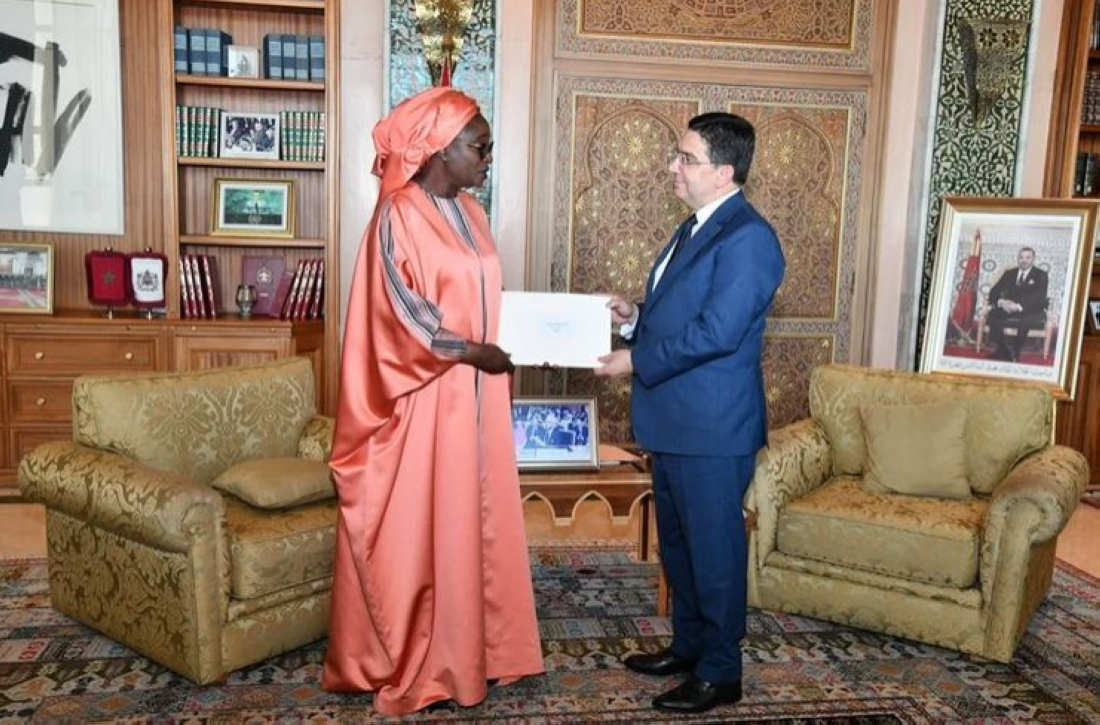 Francisca Tatchouop Belobe, African Union Commissioner for Economic Development, Tourism, Trade, Industry and Mining, and Nasser Bourita, Minister of Foreign Affairs, African Cooperation and Moroccan Expatriates.