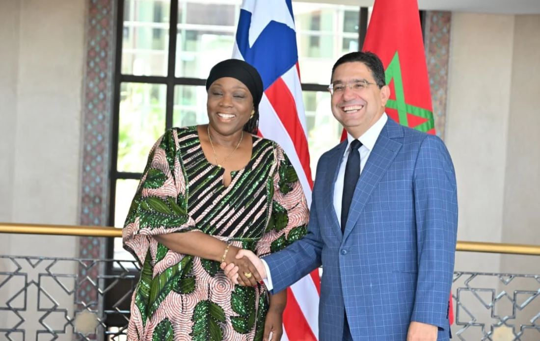 La ministre libérienne des Affaires étrangères, Sara Beysolow Nyanti, à l’issue de ses entretiens avec Nasser Bourita, ministre des Affaires étrangères, de la Coopération africaine et des Marocains résidant à l'étranger
